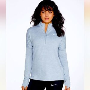 Nike running dri fit sky blue zip pullover size small